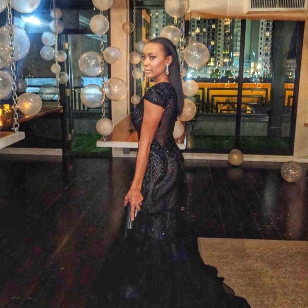 Jovani Elegant Black Sequin Prom Gown - Picture 2 of 5
